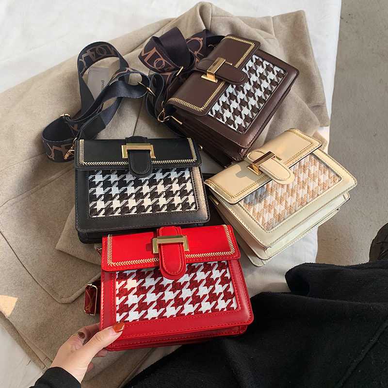 Houndstooth Pattern Crossbody Bag with Buckle Details for sale in Airport Residential Area, Greater Accra