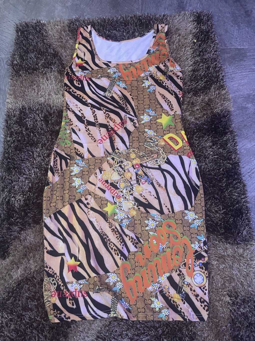 Multicolor Printed Sleeveless Midi Dress for sale in La Nkwantanang Madina, Greater Accra