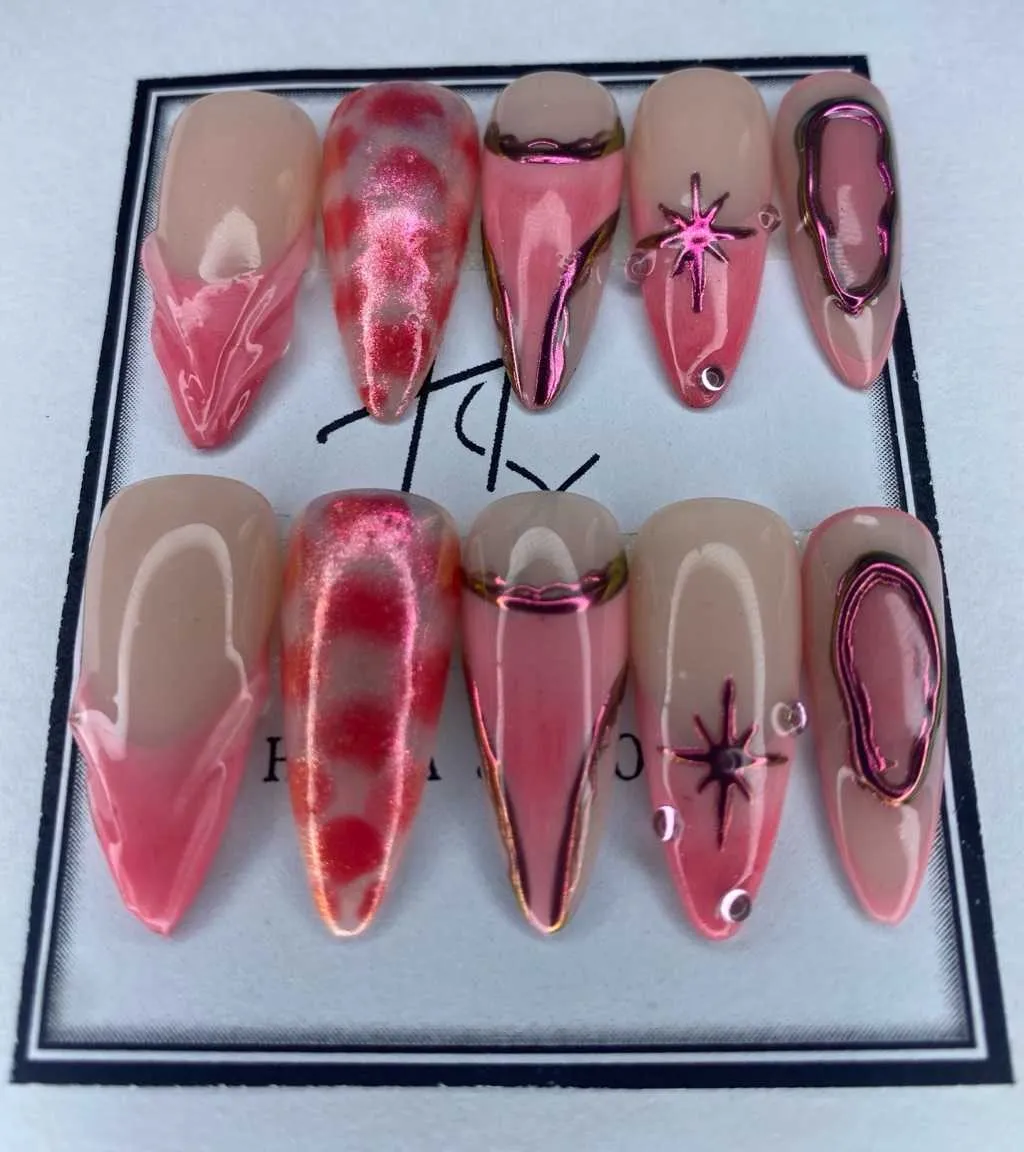 New Handmade Pink Chrome Glam Press-On Nails π
π½β¨ for sale in East Legon, Greater Accra, Ghana