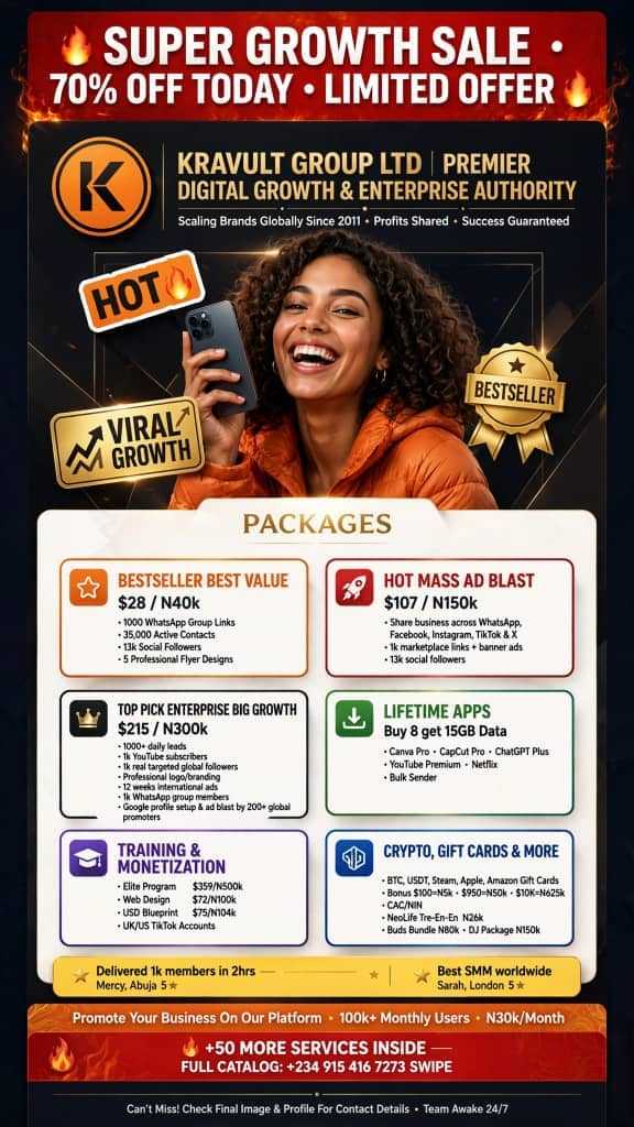 Kravult Group | Digital Growth & Ads • Lifetime Apps • Crypto & Fintech • DJ Services • Cheapest NeoLife VENDOR. for sale in Abelemkpe, Greater Accra, Ghana