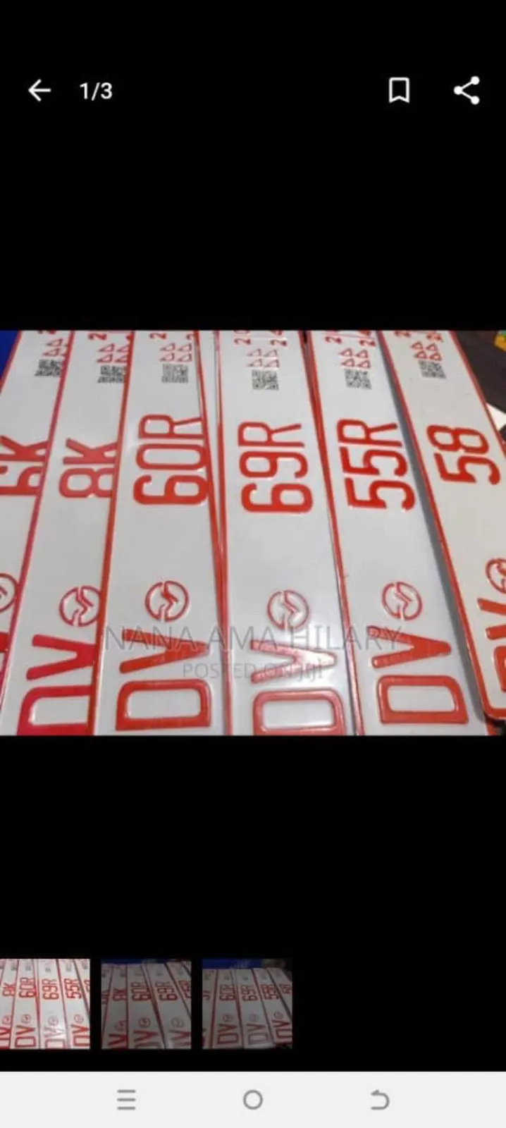 New DV plates available for sale in Greater Accra, Ghana