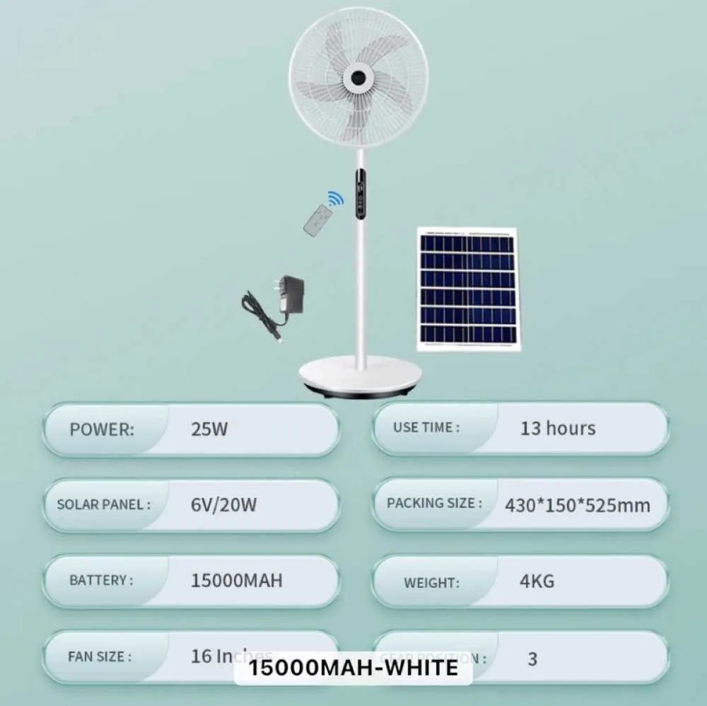 New Rechargeable Fan with free solar panel for sale in Greater Accra, Ghana