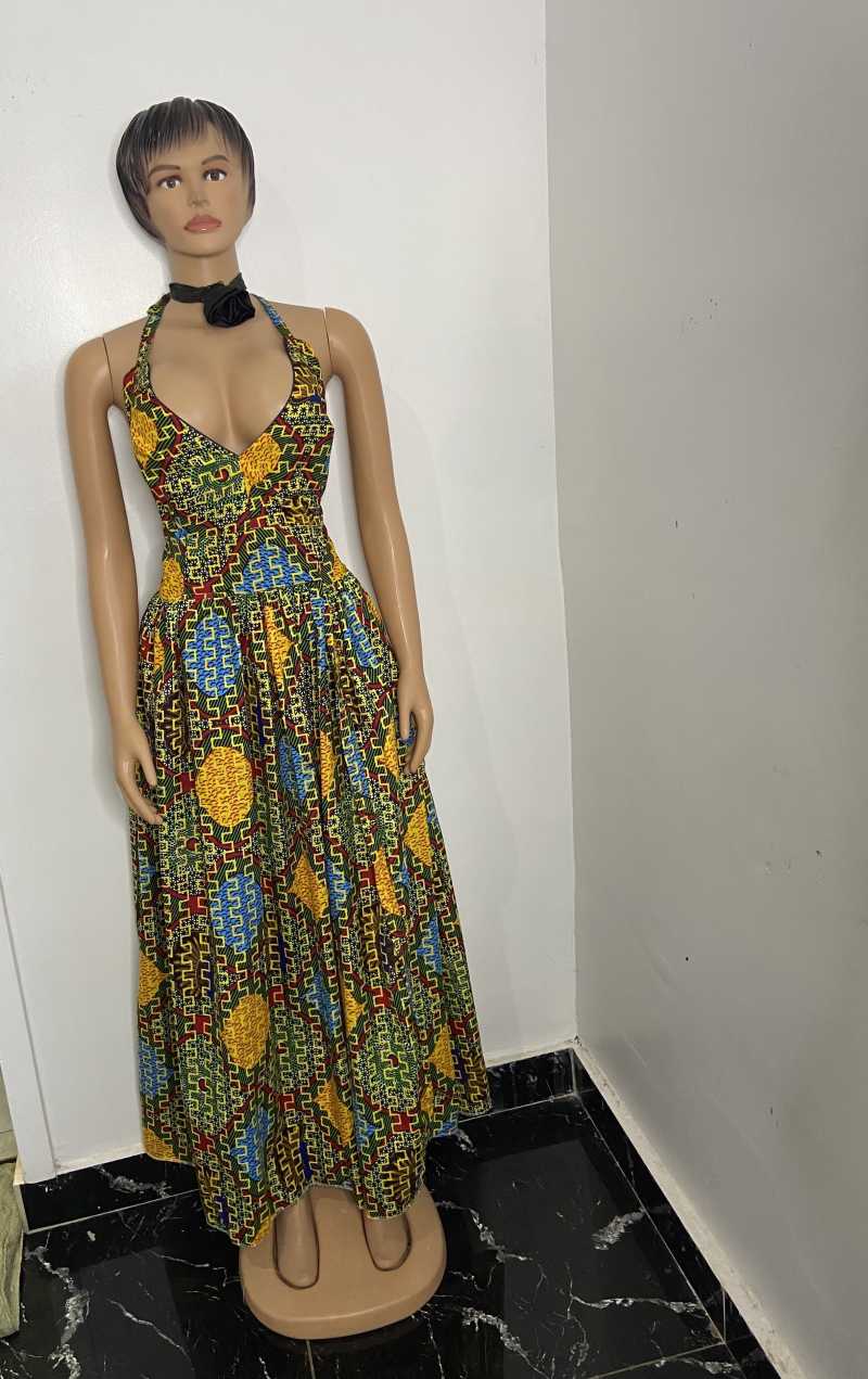 New Ankara African print long dress for sale in Accra Metropolitan, Greater Accra, Ghana