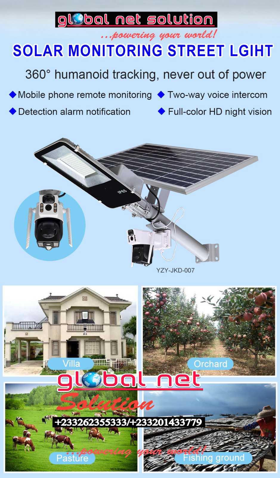 Solar LED street light with CCTV camera for sale in Accra Metropolitan, Greater Accra, Ghana