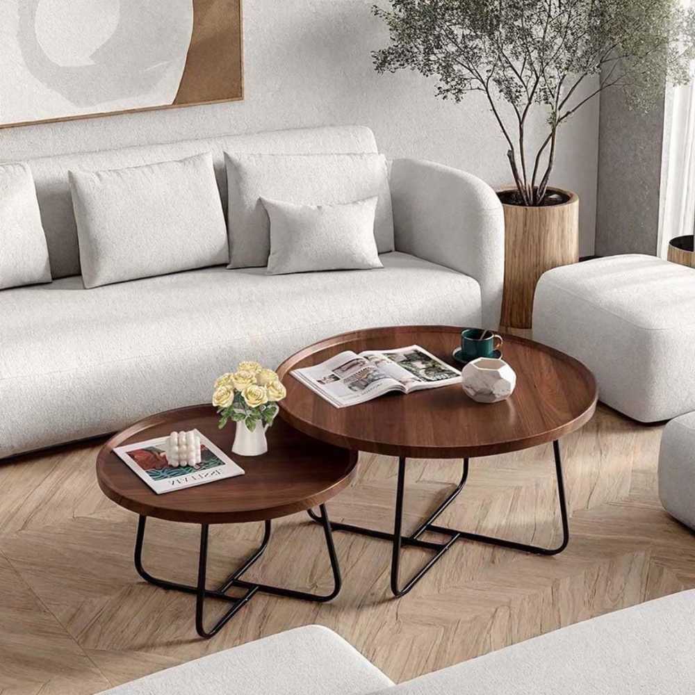 New Round Walnut Top Coffee Table Set For Living Room for sale in Accra Metropolitan, Greater Accra, Ghana