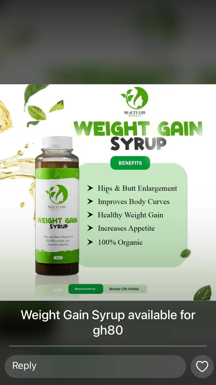New weight gain syrup for sale in Mampong Municipal, Ashanti Region, Ghana