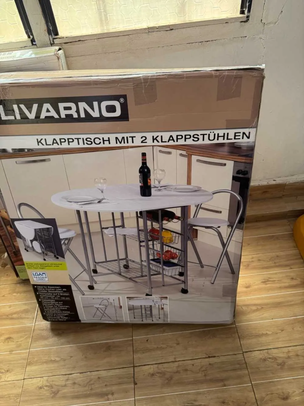 New A livarno folding dining set with a table and two chairs.it is designed for small space and offers convenient storage for sale in Ashanti, Ghana