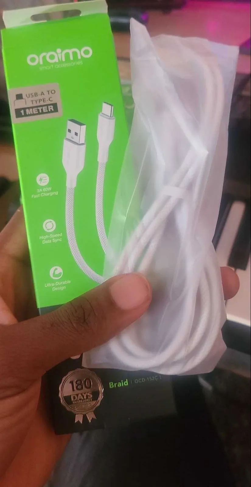 New Oraimo Robustline- 2A Micro-USB Cable (1) for sale in Circle, Greater Accra, Ghana