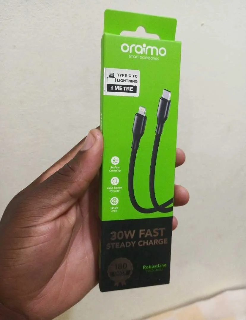 New Oraimo Robustline- 2.4A Type-C to lighting data cable for sale in Circle, Greater Accra, Ghana