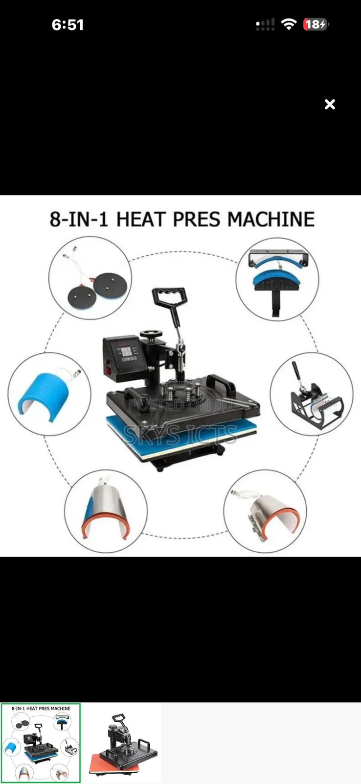 New 8 in 1 heat press machine for sale in Dansoman, Greater Accra, Ghana