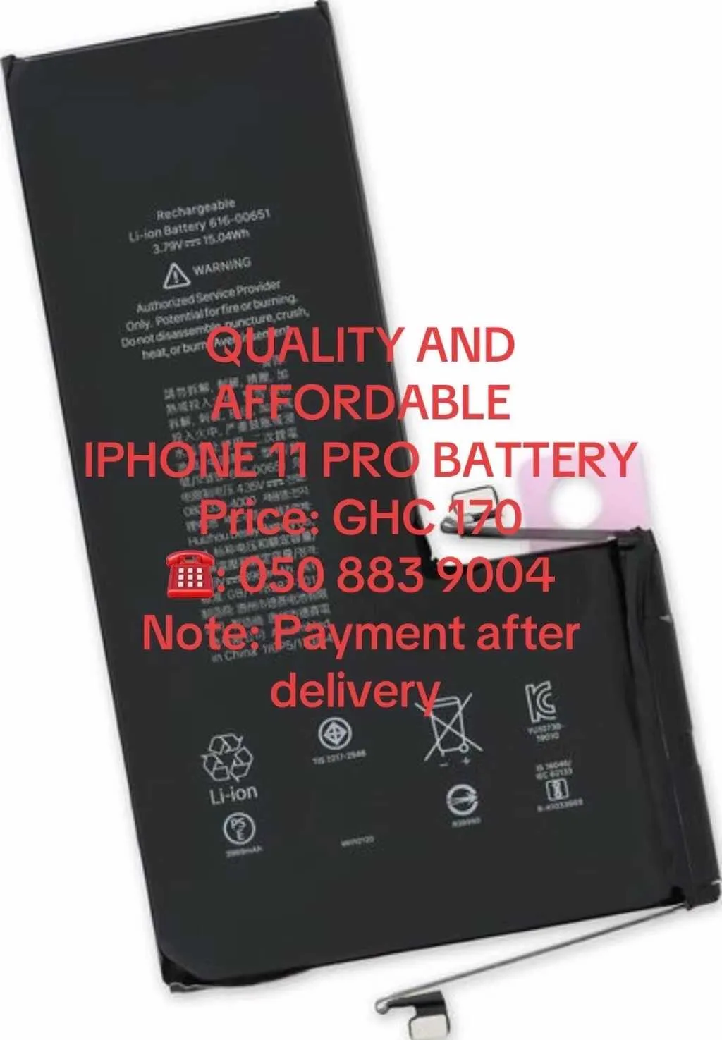New iPhone 11 Pro Max battery for sale in Accra Metropolitan, Greater Accra, Ghana