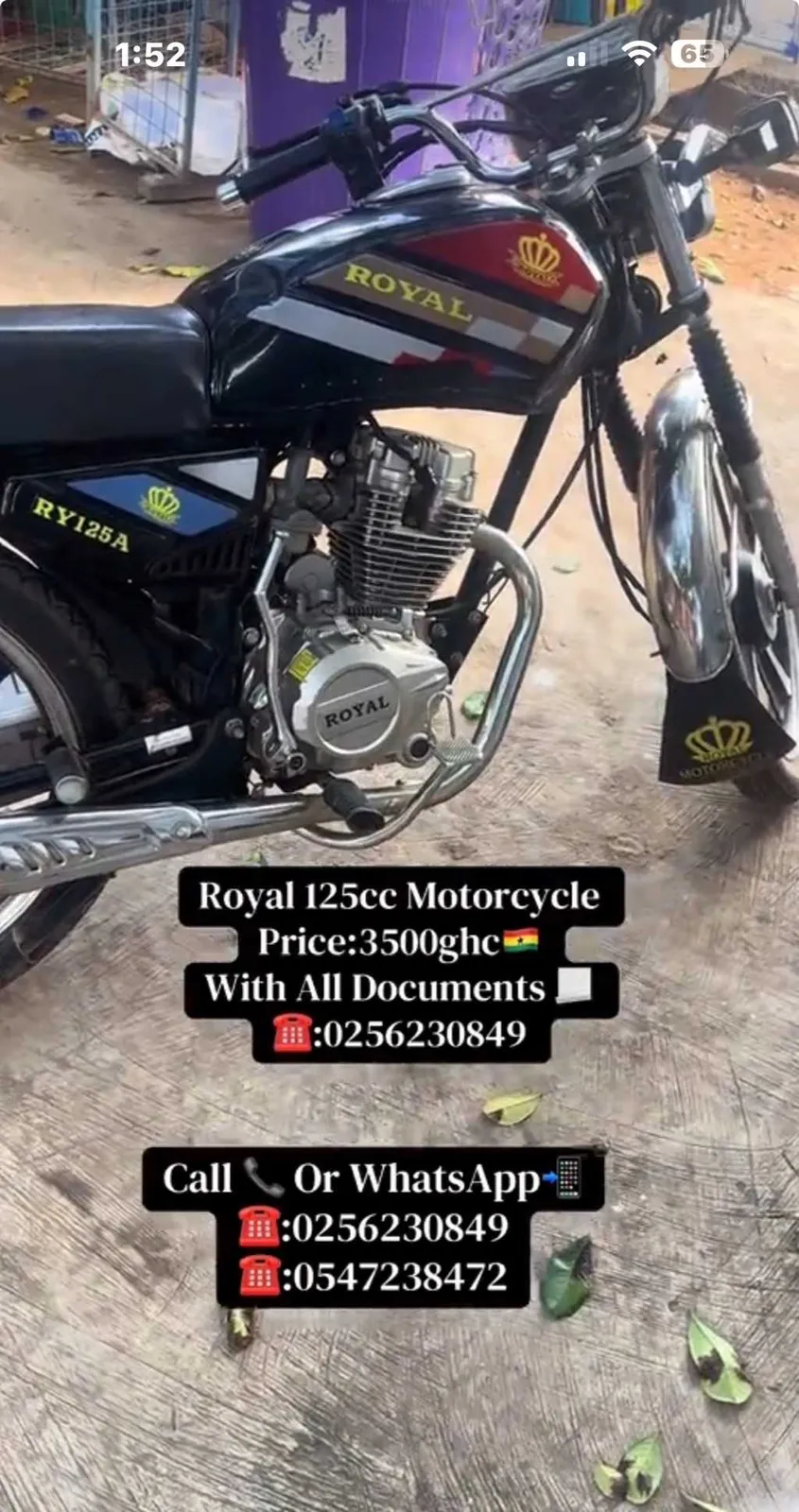 Royal 125cc Motorcycle Home Used for sale in Accra Metropolitan, Greater Accra, Ghana