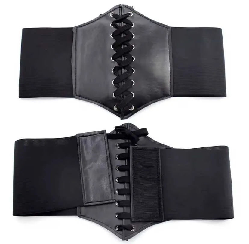 New Women's Corset Belt Gothic Fashion PU Leather Female Lace-up Corset Belts Slimming Waist Vintage Corset Black Wide Belt for Girl for sale in Accra Metropolitan, Greater Accra, Ghana