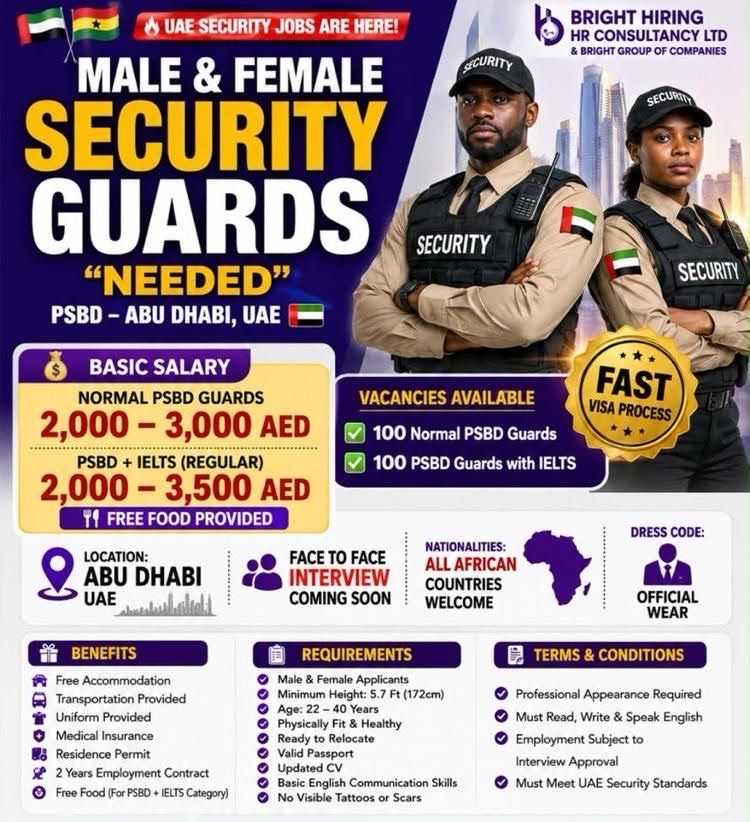 Security Job Offer for sale in Accra Metropolitan, Greater Accra, Ghana