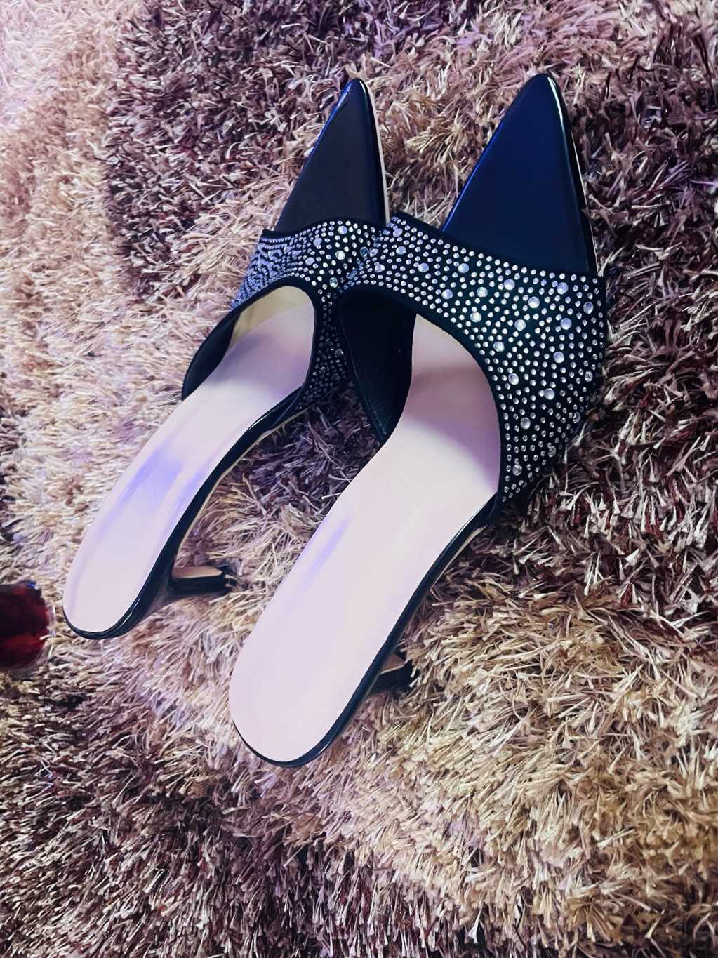 New Black Rhinestone Pointed Mules for sale in La Nkwantanang Madina, Greater Accra, Ghana